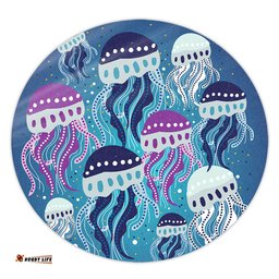 Amazing Aussie Australia Aboriginal Aboriginal Art Painting With Jellyfish Round Rug