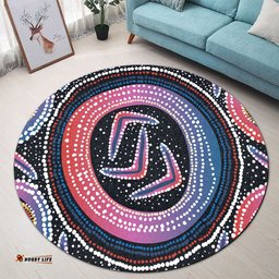 Amazing Aussie Australia Aboriginal Aboriginal Boomerang Dot Art Round Rug