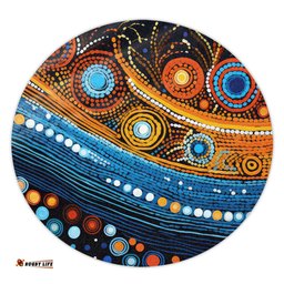 Amazing Aussie Australia Dreaming Aboriginal Aboriginal Dot Painting Art Indigenous Culture Inspired Round Rug