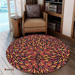Amazing Aussie Australia Aboriginal Aboriginal Bush Leaves Seamless Texture Round Rug