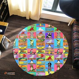 Amazing Aussie Australia Australia's Iconic Big Things Postage Stamps Style Round Rug