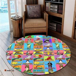Amazing Aussie Australia Australia's Iconic Big Things Postage Stamps Style Round Rug