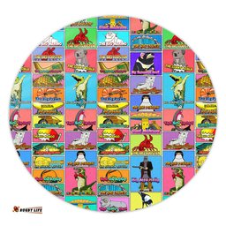 Amazing Aussie Australia Australia's Iconic Big Things Postage Stamps Style Round Rug