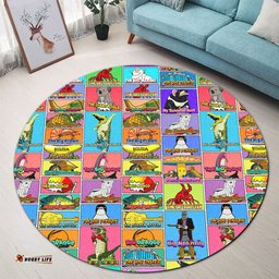 Amazing Aussie Australia Australia's Iconic Big Things Postage Stamps Style Round Rug