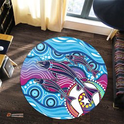 Amazing Aussie Australia Aboriginal Art Painting Fishaholic Round Rug
