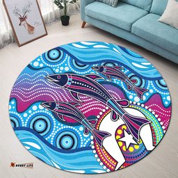 Amazing Aussie Australia Aboriginal Art Painting Fishaholic Round Rug