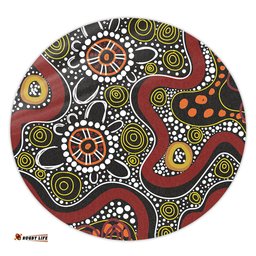 Amazing Aussie Australia Aboriginal Illustration Based On Aboriginal Style Of Artwork Round Rug