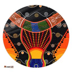 Amazing Aussie Australia Aboriginal Indigenous Dot With Boomerang Inspired Round Rug