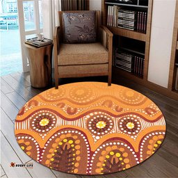 Amazing Aussie Australia Aboriginal Brown Aboriginal Dot Round Rug