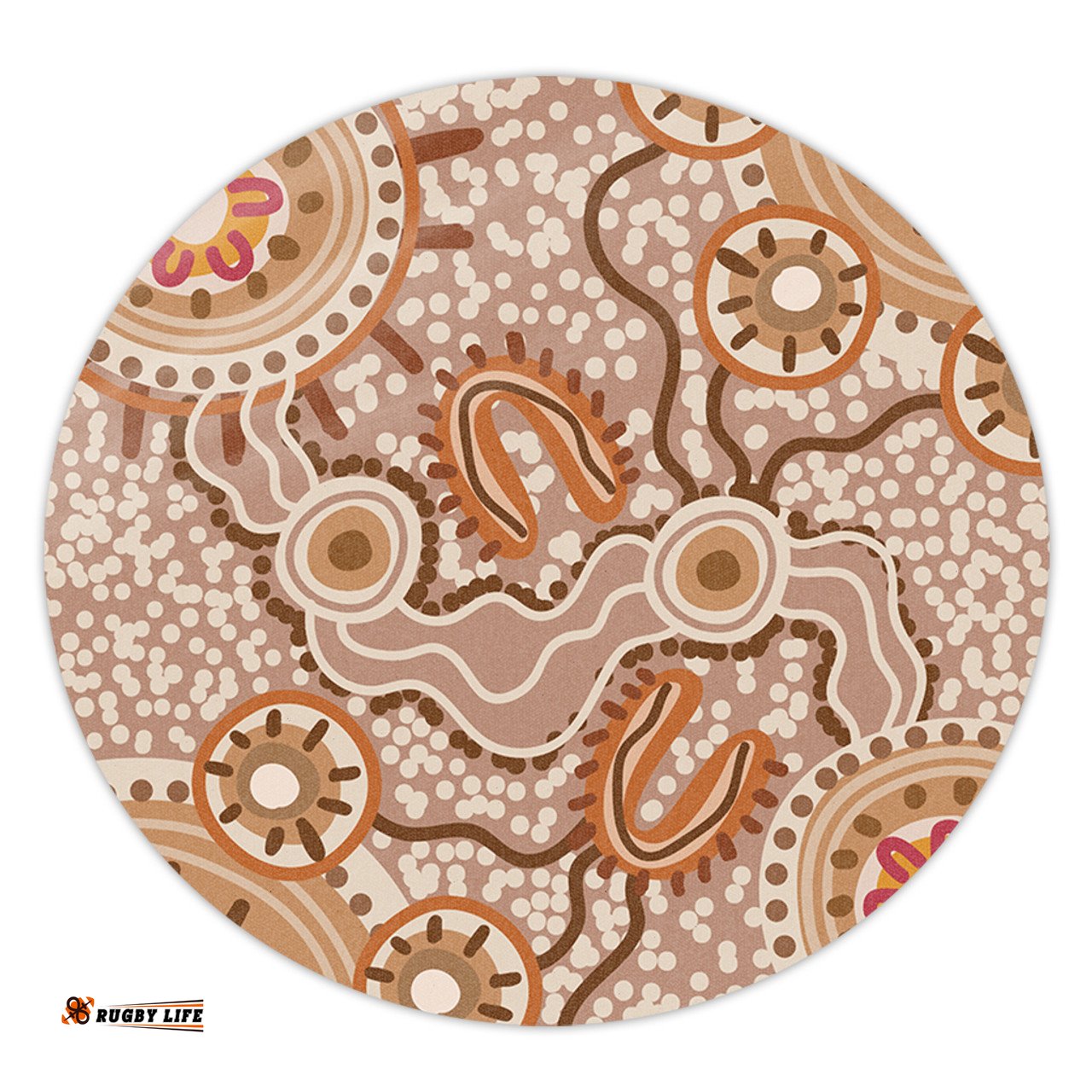 Amazing Aussie Australia Aboriginal Aboriginal Dot Design Artwork Round Rug