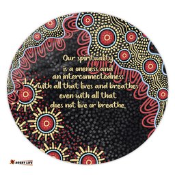 Amazing Aussie Australia Aboriginal The More You Know The Less You Need Red and Gold Patterns Round Rug