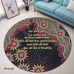 Amazing Aussie Australia Aboriginal The More You Know The Less You Need Red and Gold Patterns Round Rug