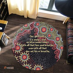 Amazing Aussie Australia Aboriginal The More You Know The Less You Need Red and Gold Patterns Round Rug