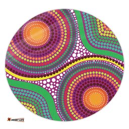 Amazing Aussie Australia Aboriginal Aboriginal Rainbow Dot Inspired Round Rug