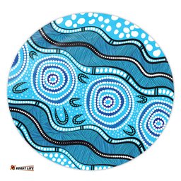 Amazing Aussie Australia Painting Illustration With Dot Art In Aboriginal Style Round Rug