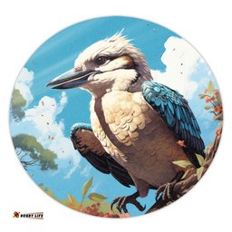 Amazing Aussie Australia Kookaburra Kookaburra Blue Background Round Rug