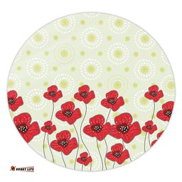 Amazing Aussie Australia Aboriginal Poppy Flowers Background In Aboriginal Dot Art Style Round Rug