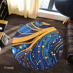 Amazing Aussie Australia Dreaming Aboriginal Aboriginal Indigenous Culture Dot Painting Art Inspired Round Rug