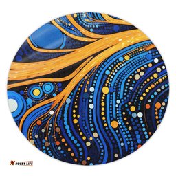 Amazing Aussie Australia Dreaming Aboriginal Aboriginal Indigenous Culture Dot Painting Art Inspired Round Rug