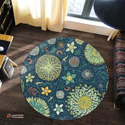 Amazing Aussie Australia Australian Colorful Flowers Background Round Rug