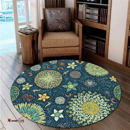 Amazing Aussie Australia Australian Colorful Flowers Background Round Rug