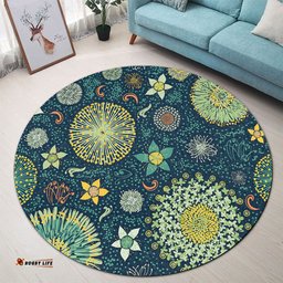 Amazing Aussie Australia Australian Colorful Flowers Background Round Rug