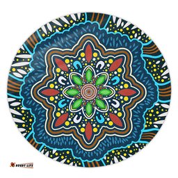 Amazing Aussie Australia Aboriginal Big Flowers In Dot Painting Inspired Round Rug