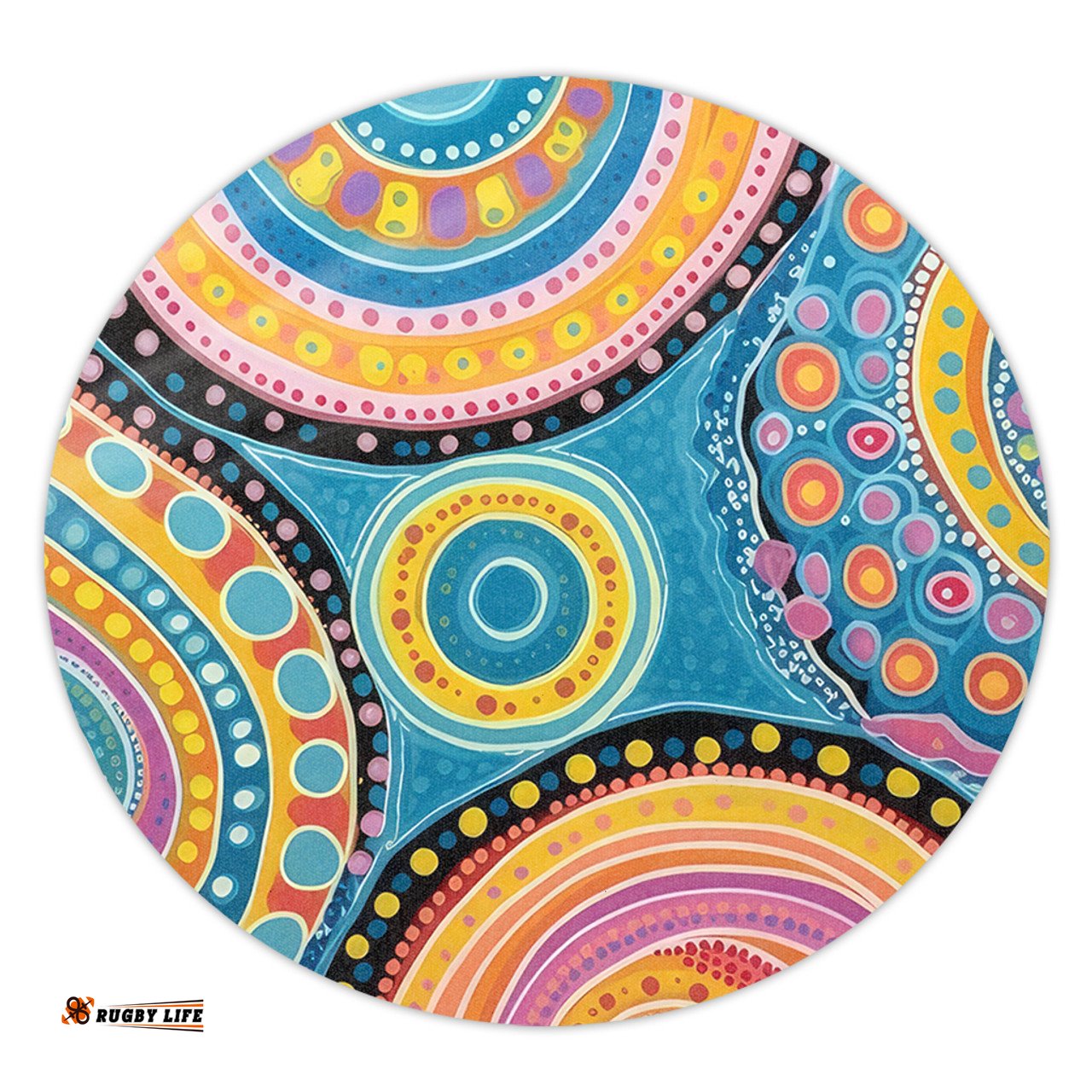 Amazing Aussie Australia Aboriginal Dots Art And Colorful Pattern Round Rug