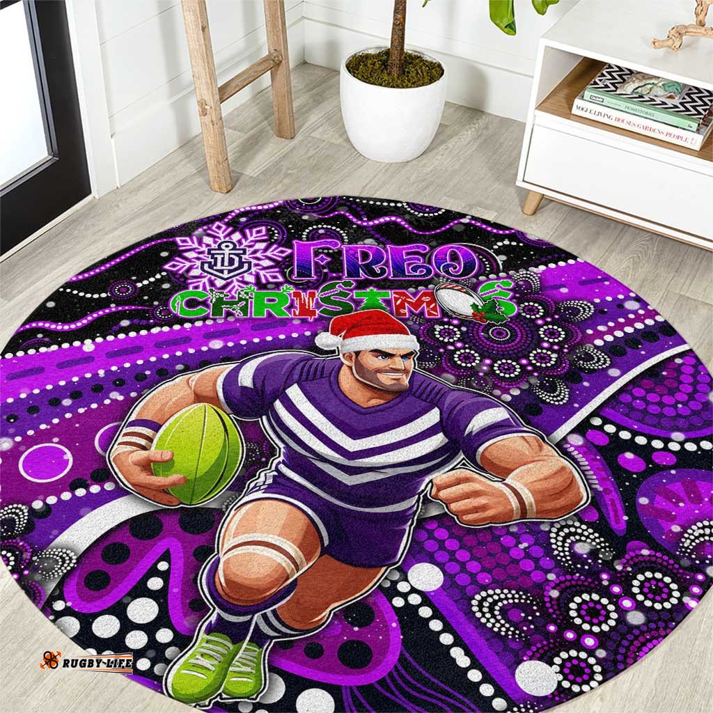 Merry Christmas AFL Fremantle Freo Round Carpet Aboriginal Santa Football Mascot