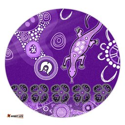 Amazing Aussie Australia Goanna Aboriginal Indigenous Dot Goanna (Purple) Round Rug