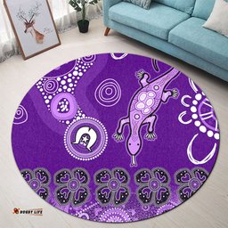 Amazing Aussie Australia Goanna Aboriginal Indigenous Dot Goanna (Purple) Round Rug