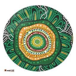 Amazing Aussie Australia Aboriginal Green Aboriginal Style Dot Painting Round Rug