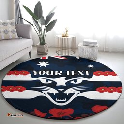Custom Cats Football Round Carpet ANZAC Lest We Forget