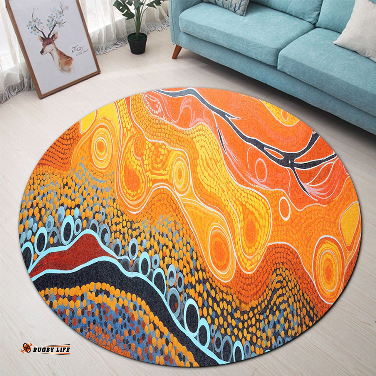 Amazing Aussie Australia Aboriginal Indigenous Aboriginal Art Dot Round Rug