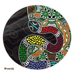 Amazing Aussie Australia Rainbow Serpent Aboriginal Dreamtime Rainbow Serpent Contemporary Round Rug