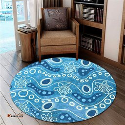 Amazing Aussie Australia Aboriginal River With Aboriginal Dot Art Inspired Round Rug