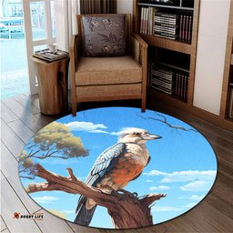 Amazing Aussie Australia Kookaburra Kookaburra With Blue Sky Round Rug