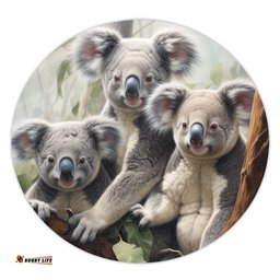 Amazing Aussie Australia Koala Three Koalas with Gum Trees Ver2 Round Rug
