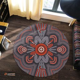 Amazing Aussie Australia Dot Painting Inspired Aboriginal Aboriginal Dot Indigenous Art Inspired Round Rug