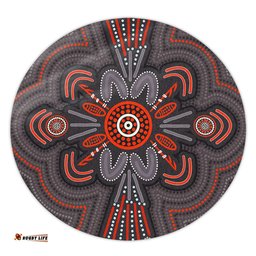 Amazing Aussie Australia Dot Painting Inspired Aboriginal Aboriginal Dot Indigenous Art Inspired Round Rug