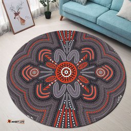 Amazing Aussie Australia Dot Painting Inspired Aboriginal Aboriginal Dot Indigenous Art Inspired Round Rug