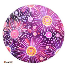 Amazing Aussie Australia Aboriginal Beautiful Aboriginal Pastel Pink Style Round Rug