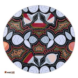 Amazing Aussie Australia Aboriginal Eucalyptus seamless pattern In Aboriginal Dot Art Round Rug