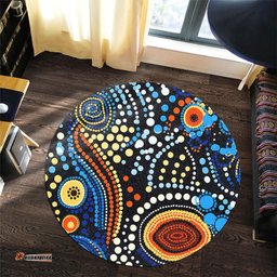 Amazing Aussie Australia Aboriginal Aboriginal Dreamtime Art Pattern Round Rug