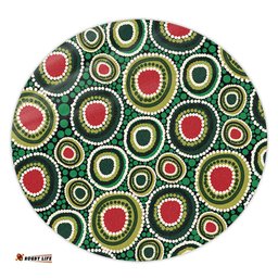 Amazing Aussie Australia Aboriginal Green Dot Art Circle Pattern From Aboriginal Art Round Rug