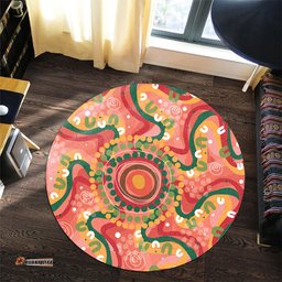 Amazing Aussie Australia Aboriginal Aboriginal Art Style Abstract Round Rug