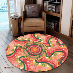 Amazing Aussie Australia Aboriginal Aboriginal Art Style Abstract Round Rug