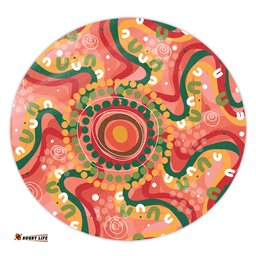 Amazing Aussie Australia Aboriginal Aboriginal Art Style Abstract Round Rug
