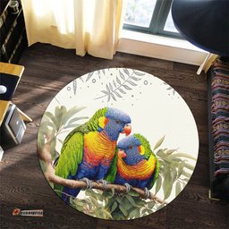 Amazing Aussie Australia Australia Rainbow Lorikeets Birds Art Inspired Round Rug