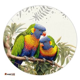 Amazing Aussie Australia Australia Rainbow Lorikeets Birds Art Inspired Round Rug